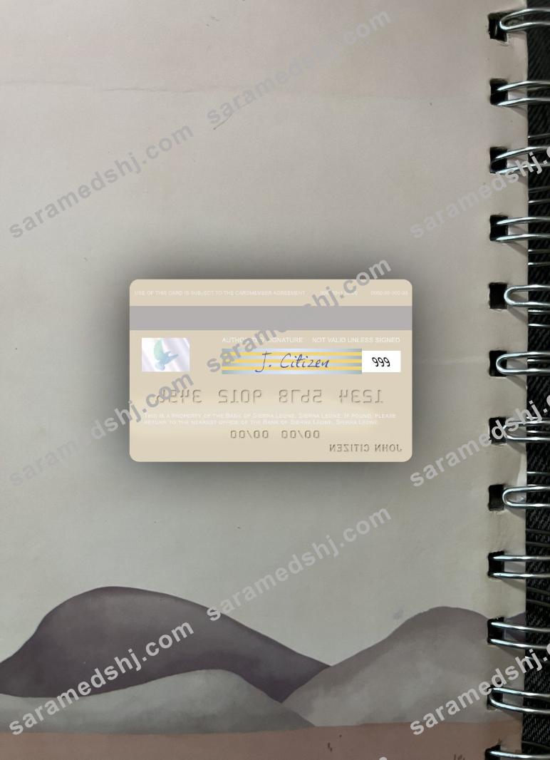 Sierra Leone Bank of Sierra Leone visa debit card photolook back